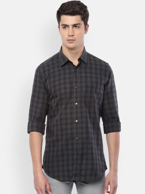 

Van Heusen Sport Men Charcoal Grey & Black Slim Fit Checked Casual Shirt