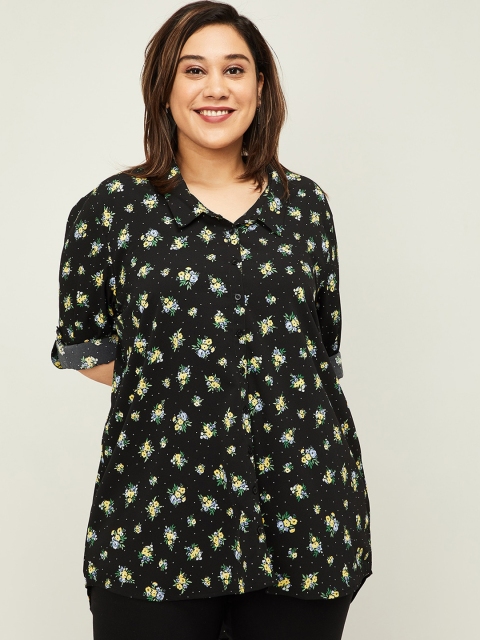 

nexus Women Black Printed Shirt Style Top