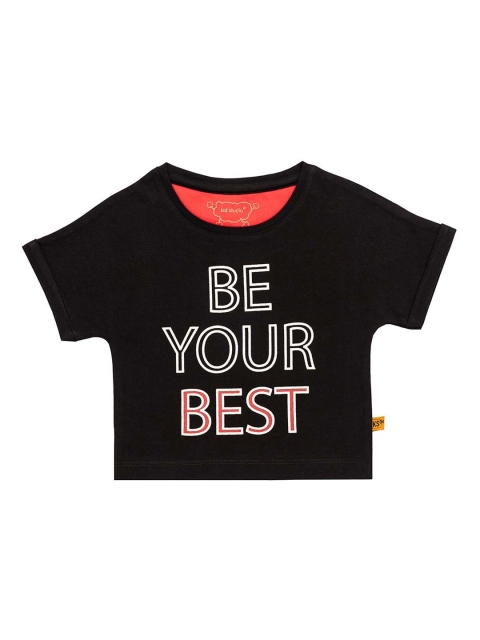 

Kid Studio Black Printed Pure Cotton Top