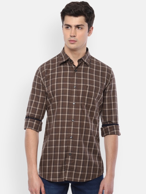 

Van Heusen Sport Men Brown Slim Fit Checked Casual Shirt