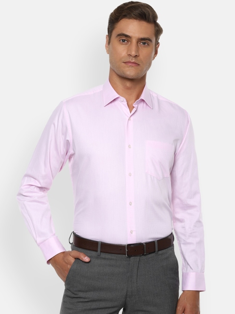 

Van Heusen Men Pink Regular Fit Self Design Formal Shirt