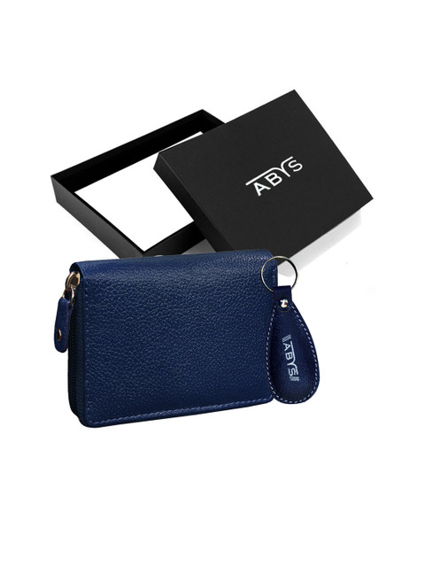 

ABYS Unisex Genuine Leather Accessory Gift Set, Blue