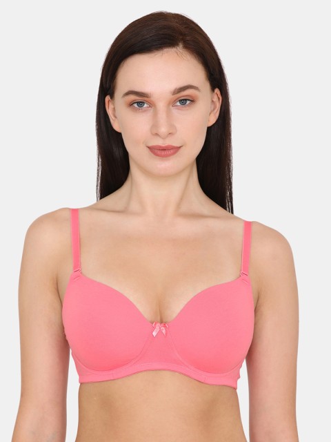 

Zivame Pink Solid Non-Wired Lightly Padded T-shirt Bra