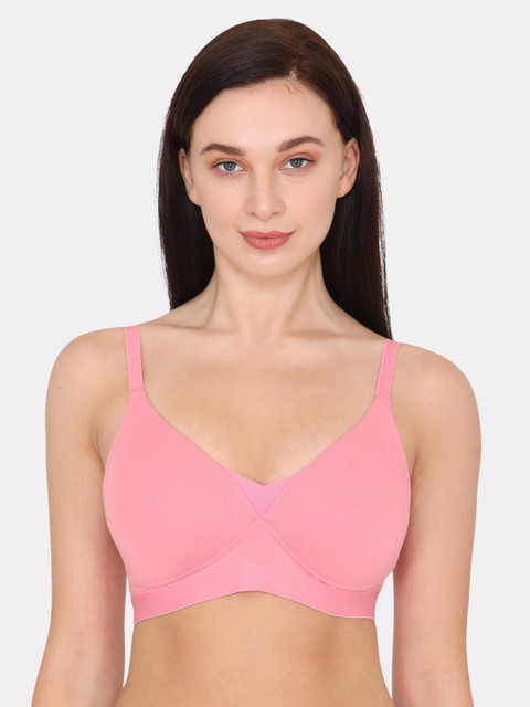 

Zivame Pink Solid Non-Wired Lightly Padded T-shirt Bra