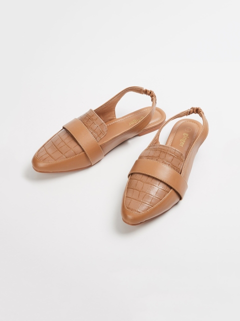 

Ginger by Lifestyle Women Brown Textured PU Mules