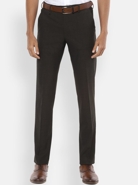 

Van Heusen Men Brown Slim Fit Solid Formal Trousers