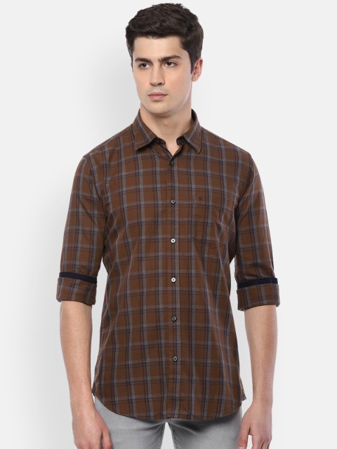

Van Heusen Sport Men Brown Slim Fit Checked Cotton Casual Shirt