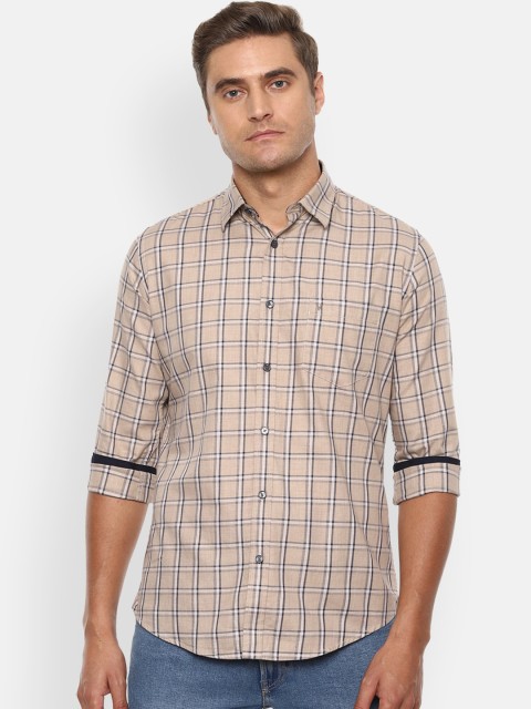 

Van Heusen Sport Men Beige Slim Fit Checked Casual Shirt