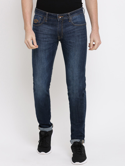 

Pepe Jeans Men Navy Blue Tapered Fit Mid-Rise Clean Look Jeans