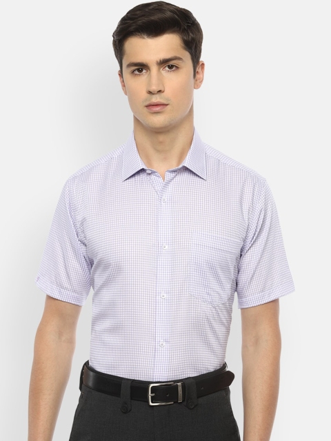 

Van Heusen Men Purple & Off-White Regular Fit Checked Formal Shirt