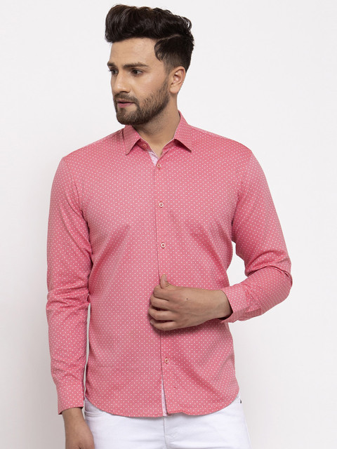 

JAINISH Men Pink Regular Fit Printed Casual Shirt