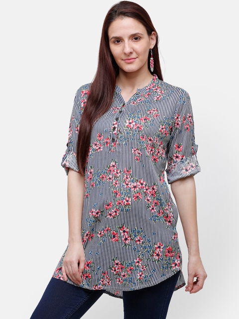

Rasada Women Blue Printed Kurti, Navy blue