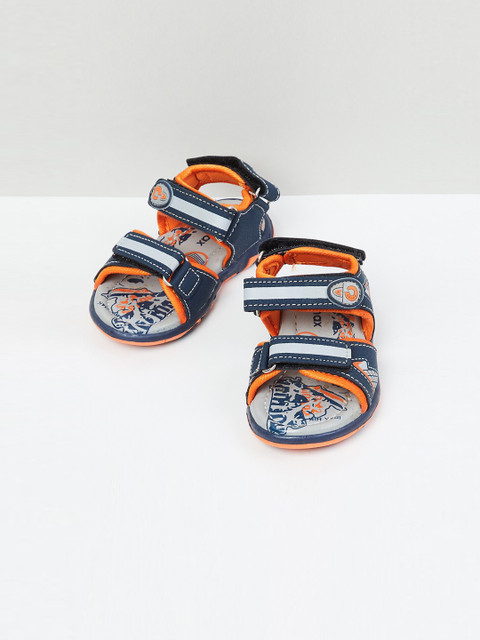 

max Boys Orange & Navy Blue Comfort Sandals