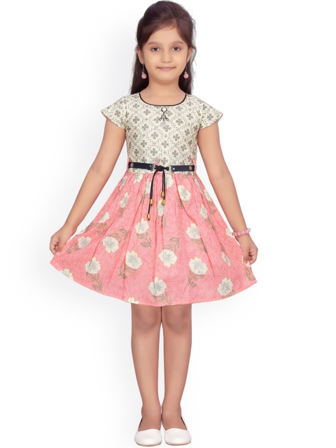 

Aarika Girls Pink Printed Fit and Flare Dress