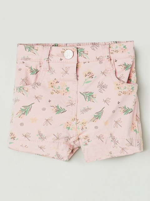 

max Girls Pink Printed Regular Fit Regular Shorts