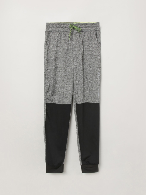 

Max Boys Grey & Black Colourblocked Slim-Fit Joggers