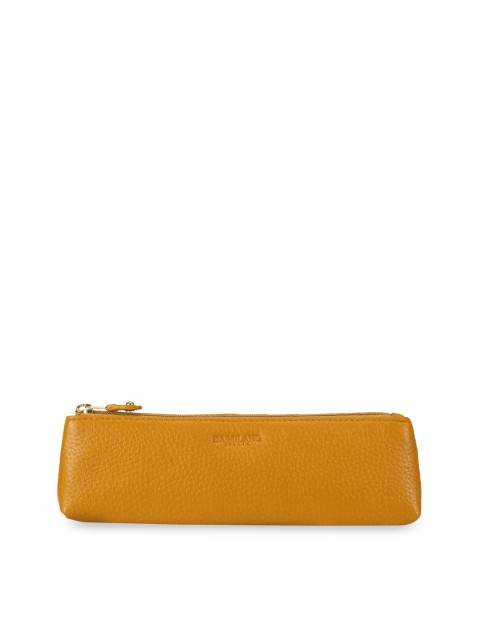 

Da Milano Unisex Yellow Textured Leather Travel Pouch