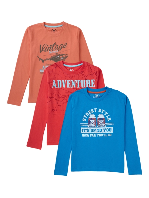 

Cub McPaws Pack of 3 Boys Multicoloured Printed Round Neck T-shirt, Multi
