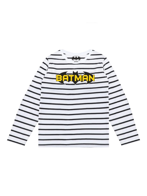 

Batman Boys Black Striped Cotton Round Neck T-shirt