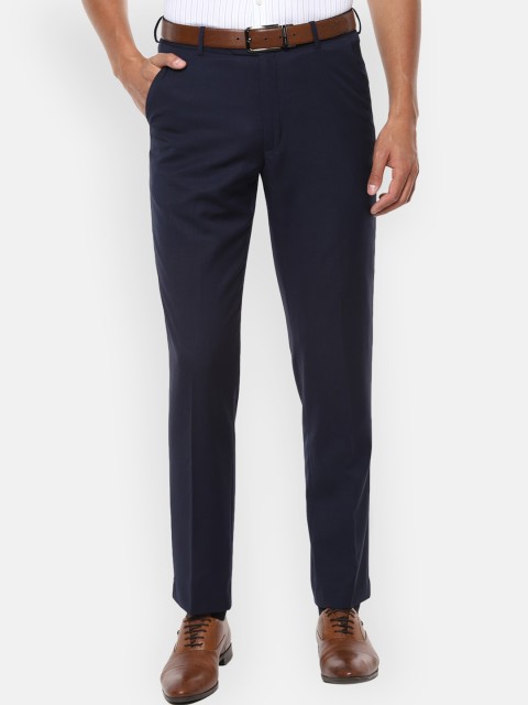 

Van Heusen Men Navy Blue Regular Fit Solid Formal Trousers