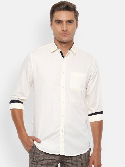 

Van Heusen Sport Men Cream-Coloured Slim Fit Solid Casual Shirt