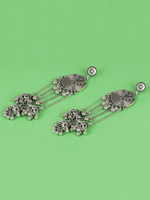 

Jewelz Silver-Toned Contemporary Drop Earrings