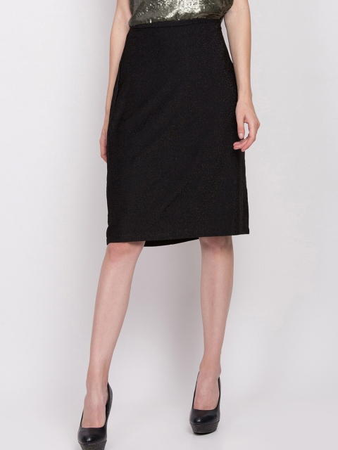 

Zoella Women Black Solid A-Line Party Skirt