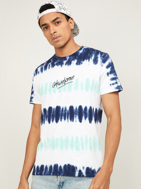 

Forca Men Blue Dyed Round Neck T-shirt