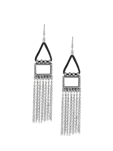 

Mali Fionna Silver-Toned Contemporary Drop Earrings