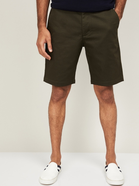 

CODE by Lifestyle Men Olive Green Solid Regular Fit Chino Shorts