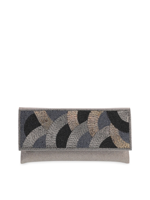 

Mochi Grey Embellished Clutch
