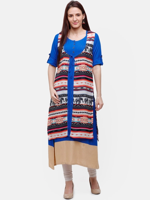 

Rasada Women Blue Geometric Printed Kurta