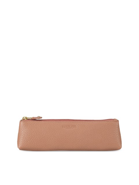 

Da Milano Unisex Peach-Colour Solid Leather Travel Pouch