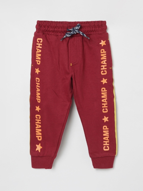 

max Infant Boys Maroon & Orange Printed Joggers