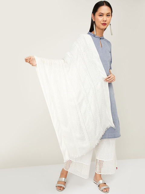 

Melange by Lifestyle White Woven Design Dupatta