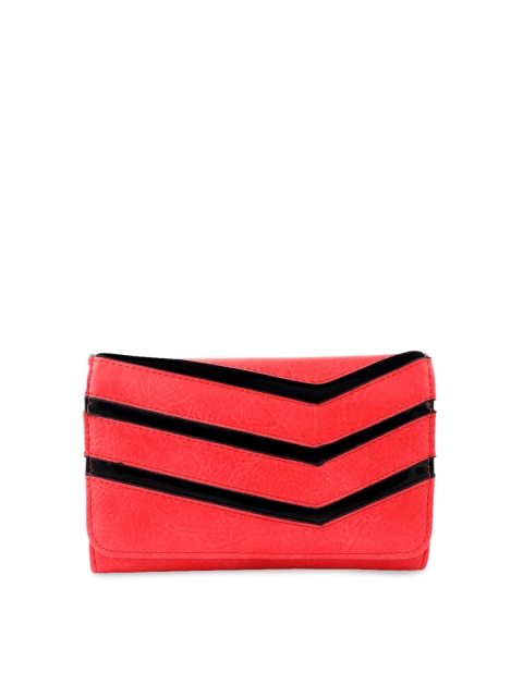 

GIO COLLECTION Women Red & Black Striped Two Fold Wallet
