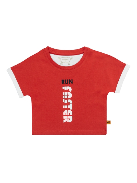 

Kid Studio Red Printed Pure Cotton Crop Top