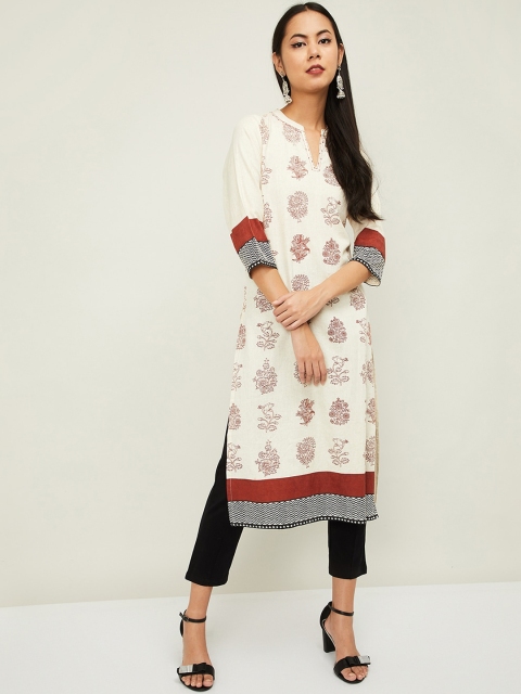 

Melange by Lifestyle Off White Ethnic Motifs Printed Kurta