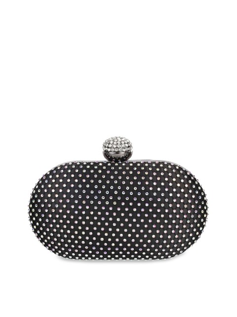 

Mochi Black & White Embellished Embellished Clutch