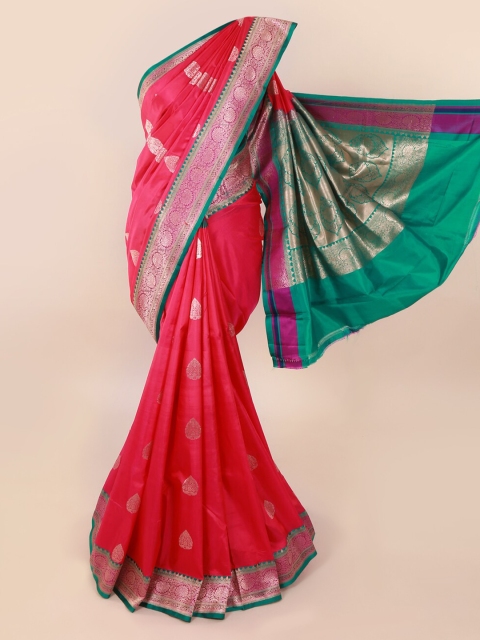 

Pothys Pink & Gold-Toned Pure Silk Woven Design Saree
