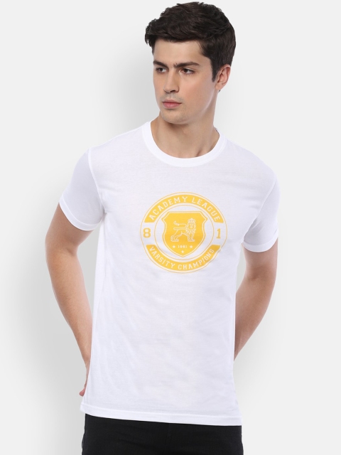 

Van Heusen Sport Men White Printed Round Neck Cotton T-shirt
