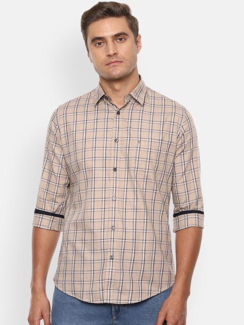 

Van Heusen Sport Men Beige Slim Fit Checked Casual Shirt