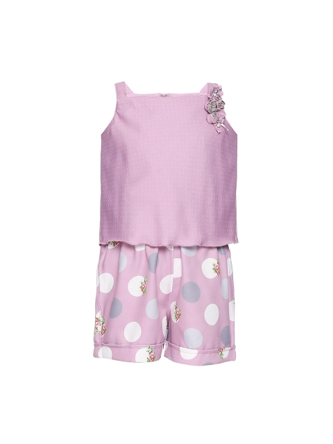 

Tiny Baby Girls Pink & White Printed Playsuit
