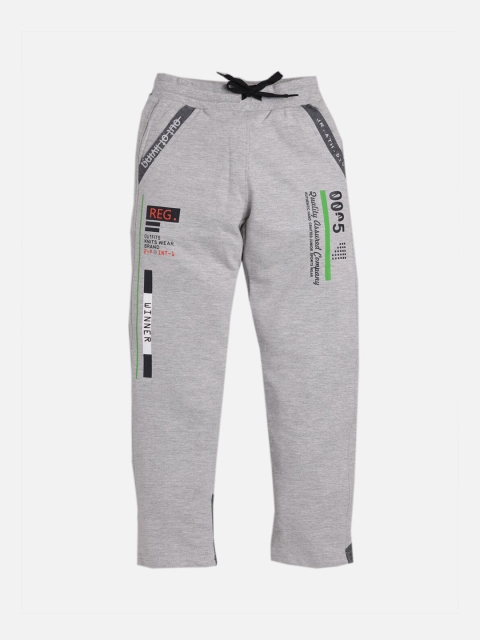 

TAMBOURINE Girls Grey & Black Printed Cotton Track Pants