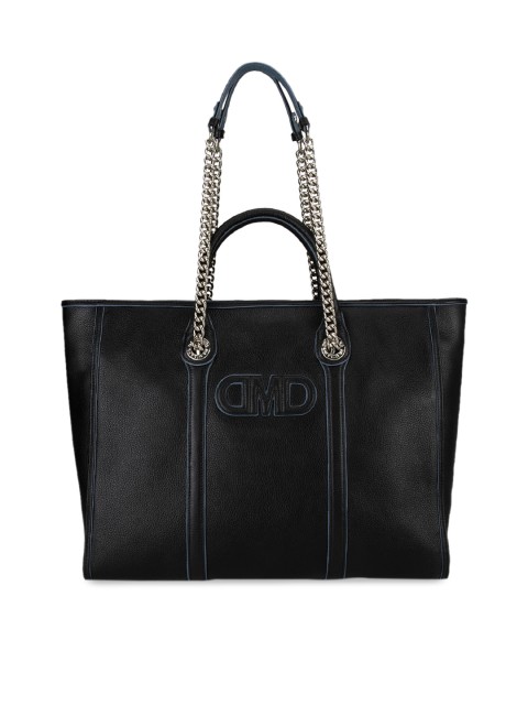 

Da Milano Black Textured Leather Shoulder Bag