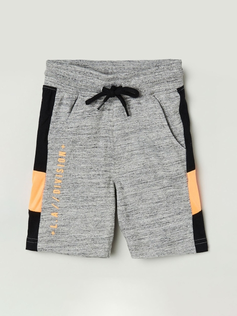 

max Boys Grey Melange Printed Regular Fit Shorts