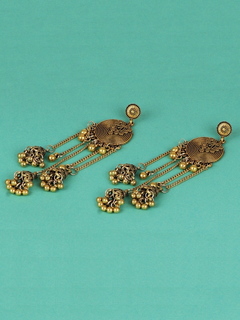 

Jewelz Gold-Toned Contemporary Jhumkas