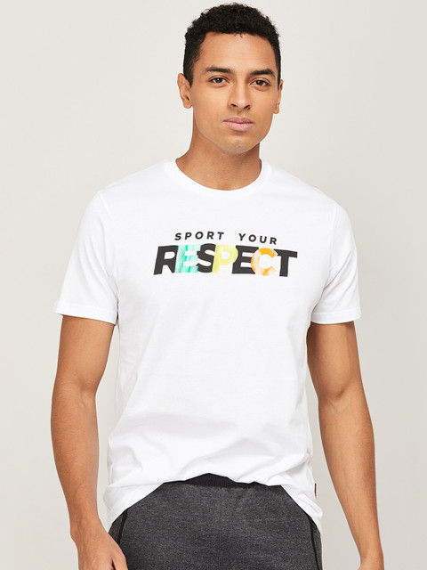 

Kappa Men White Printed Round Neck T-shirt