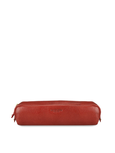 

Da Milano Unisex Red Textured Leather Travel Pouch