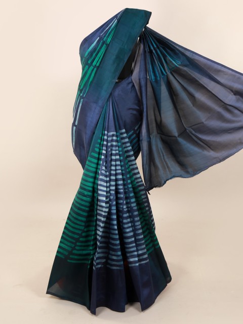

Pothys Blue Striped Pure Silk Saree